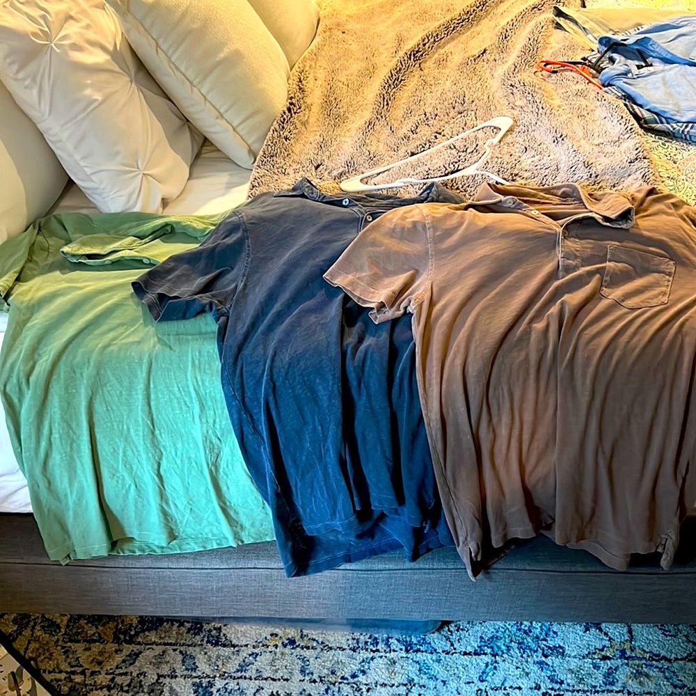 3 J. Crew polos, $10 each. L